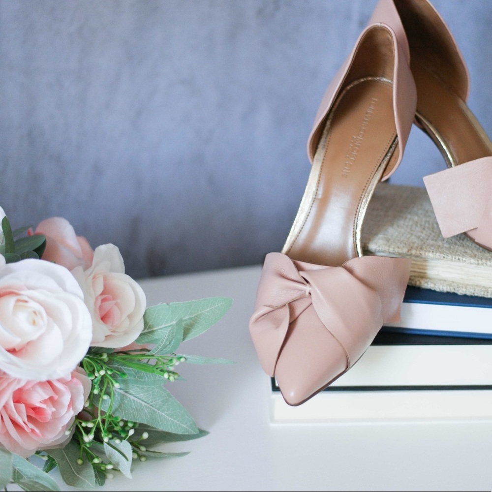 Next Direct Blush Pink Knot Pointed Toe Heels